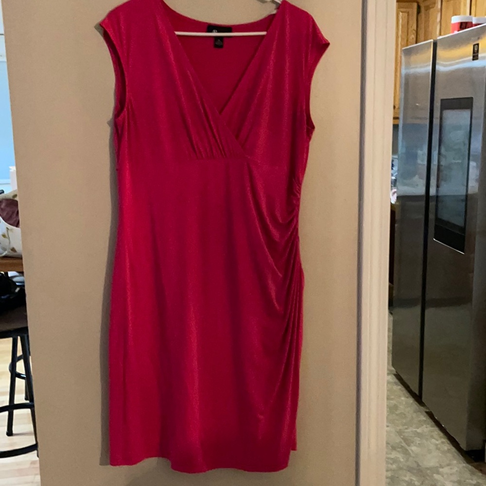 Bright pink knee length dress